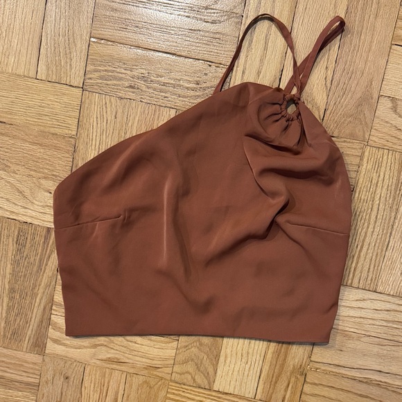 Abercrombie & Fitch one shoulder brown top - Picture 1 of 3